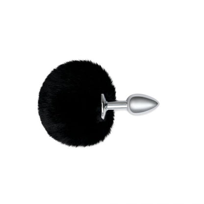 Furry Tales Black Bunny Tail Metal Butt Plug